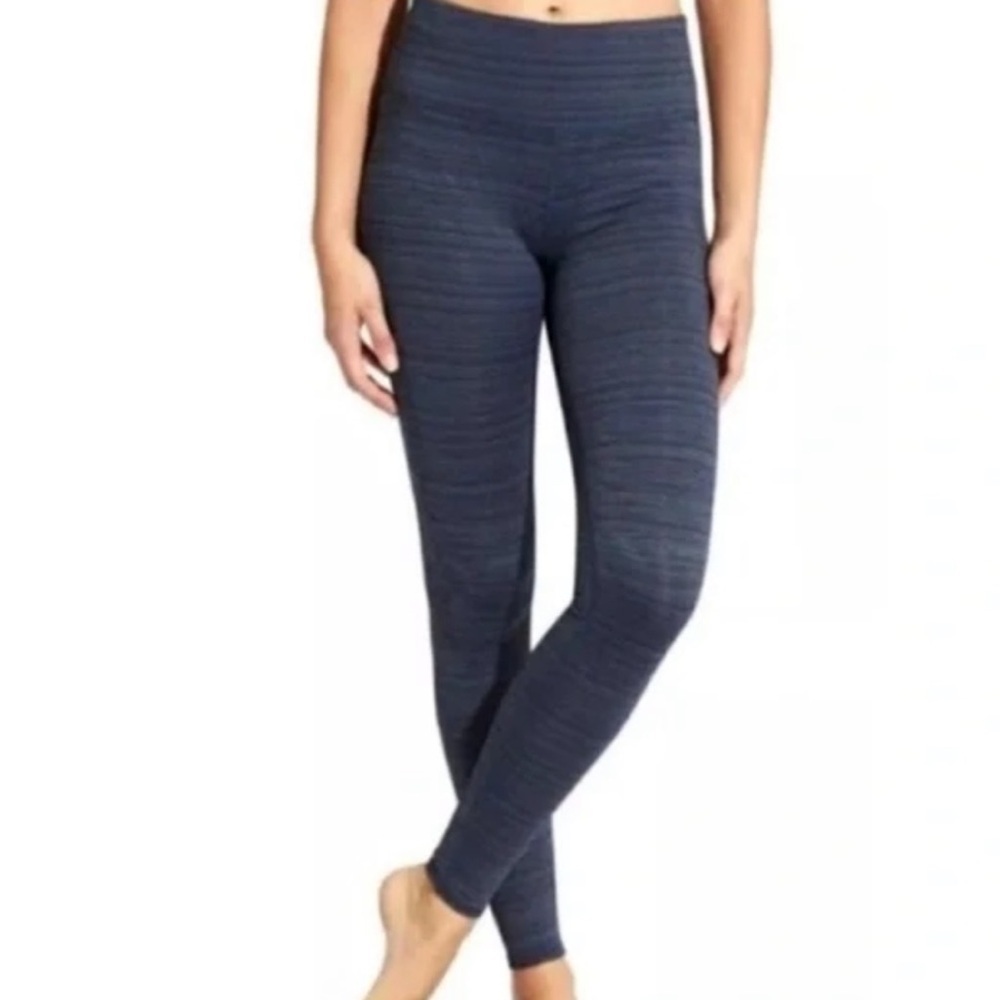 Athleta Blue Leggings with Seamless Waistband and Stretchy Fit